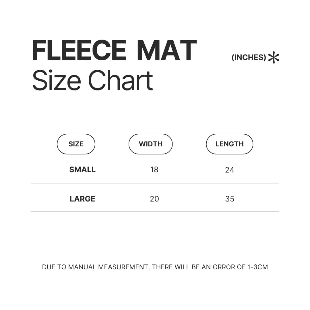 Fleece Mat Size Chart - Joji Shop