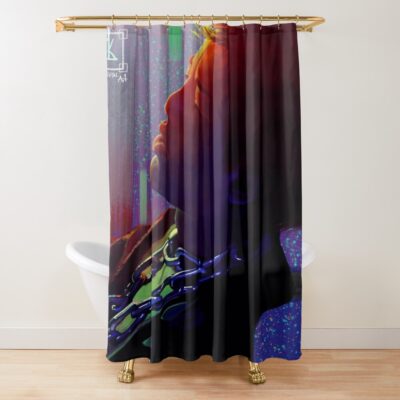 Joji Neon Skyline Stylish Shower Curtain
